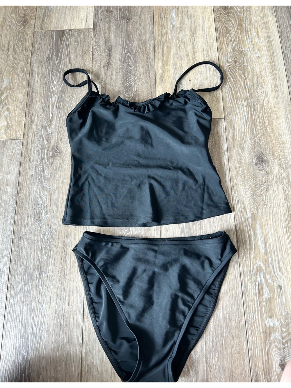Vintage Oscar de la Renta Black Two-Piece Tankini Swimsuit